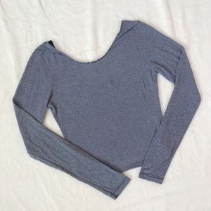 brandy melville cropped long sleeve striped shirt